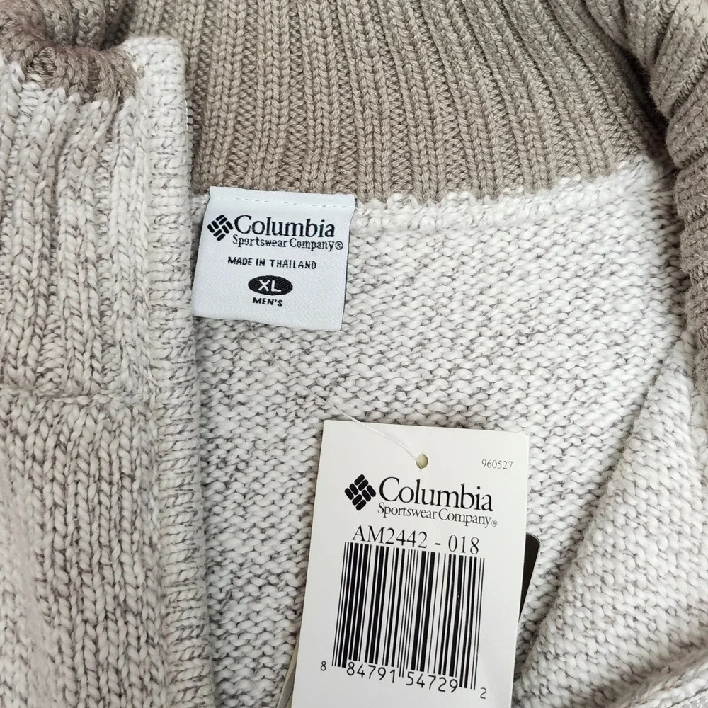 NWT Columbia Mens XL Selleck Canyon Half Zip Sweater Heavyweight Knit Gray